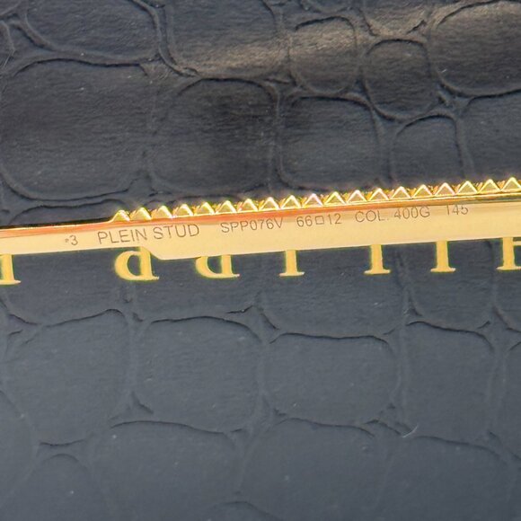 NEW PHILIPP PLEIN STUD SPP076V 400G GOLD MEN SUNGLASSES PHILIPP PLEIN - Picture 10 of 11